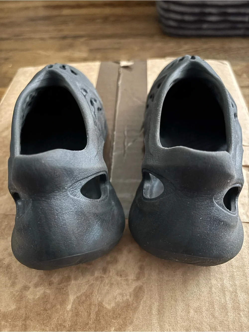 Yeezy Kids Black Foam Slip-On Slippers